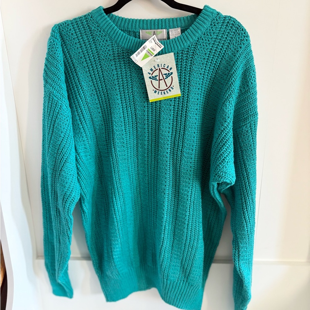 Oversized Vintage 80s/90s Sweater in Teal New with Tags